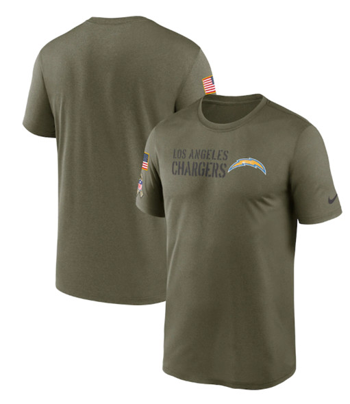 Men's Los Angeles Chargers 2022 Olive Salute to Service Legend Team T-Shirt